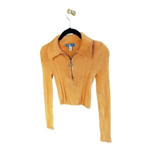 Mustard Yellow Urban Outfitters Quarter Zip Sweater